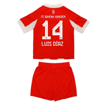 Billige Fotballdrakt Bayern Munich Luis Diaz #14 Replika Hjemmedraktsett Barn 2025-26 Kortermet (med bukser)